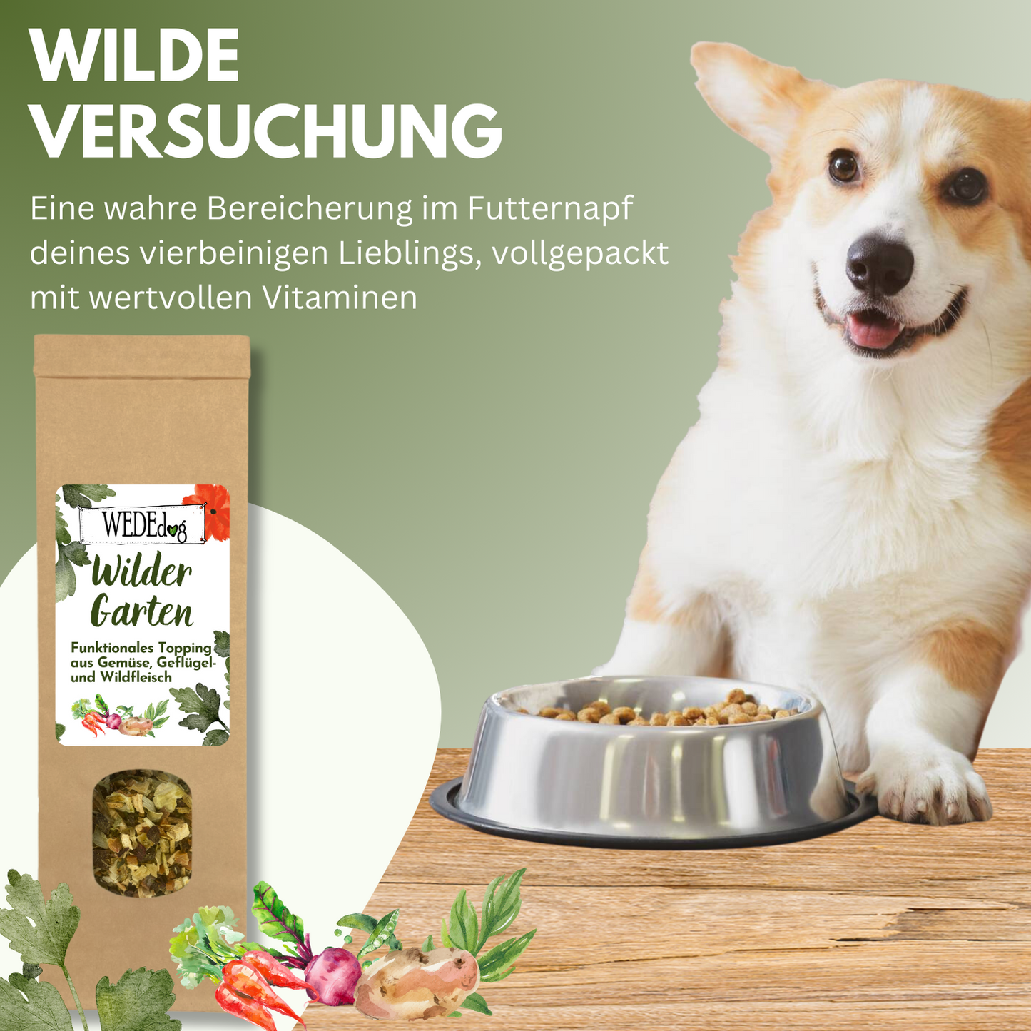 WEDEdog Hundefutter Topping Wilder Garten 150g