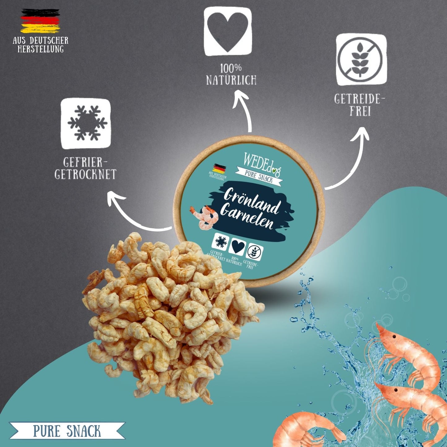 WEDEdog Pure Gefriergetrocknete Grönlandgarnelen 20g